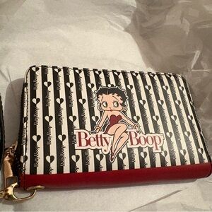 Betty‎ Boop Striped Wallet - Black and Red